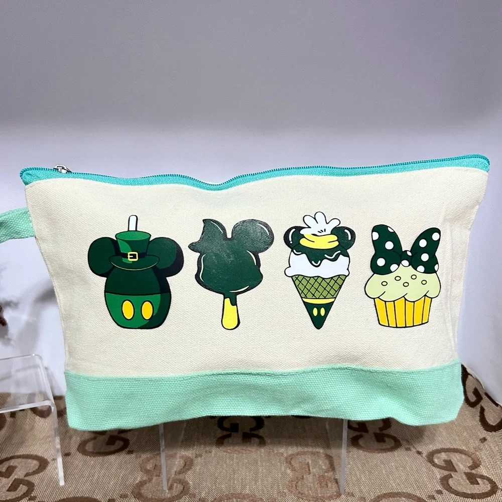 Disney Mint & Cream Canvas Character Print Pouch